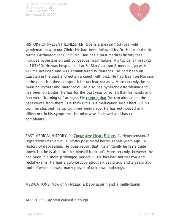 Sample Clinical Note